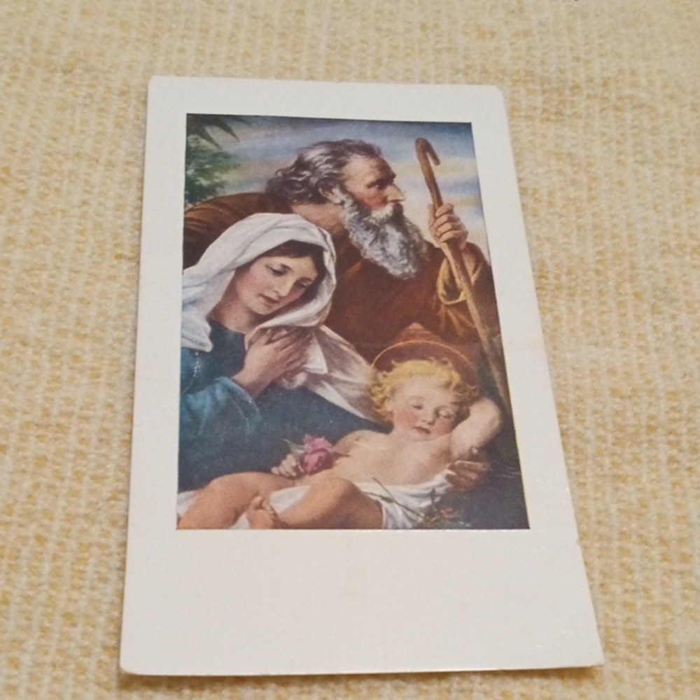 1940 Religious Postcard with Holy Family